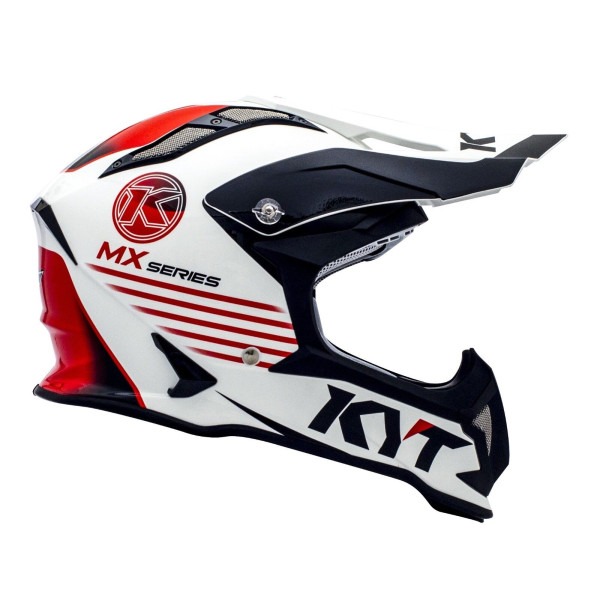 Kask motocyklowy KYT STRIKE EAGLE K-MX biały/czerwony