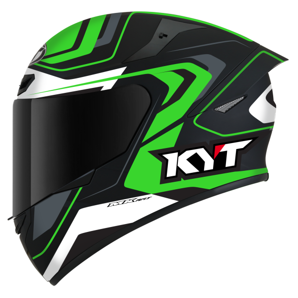 Kask Motocyklowy KYT TT-COURSE OVERTECH czarny/zielony