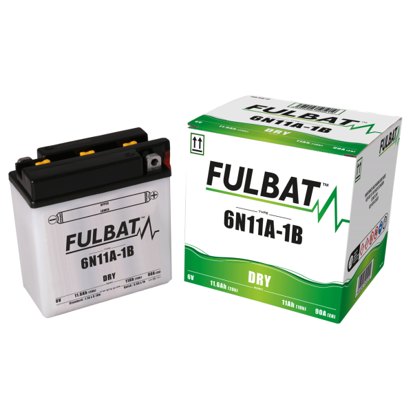 Akumulator FULBAT 6N11A-1B (suchy, obsługowy, kwas w zestawie)