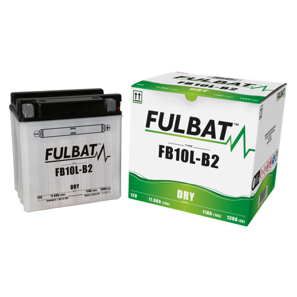 Akumulator FULBAT FUL DRY - FB10L-B2 / YB10L-B2 (suchy, obsługowy, kwas w zestawie)