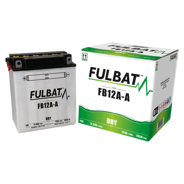 Akumulator FULBAT YB12A-A (12N12A-4A-1) (suchy, obsługowy, kwas w zestawie)