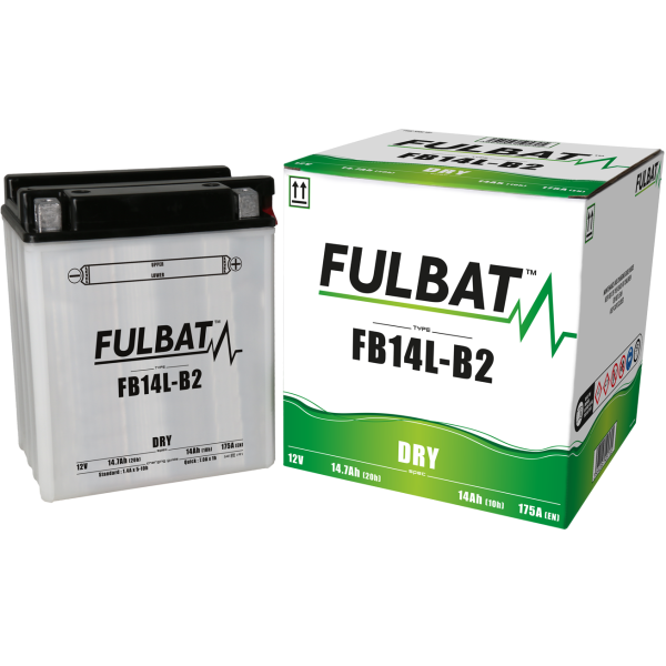 Akumulator FULBAT FUL DRY - FB14L-B2 / YB14L-B2 (suchy, obsługowy, kwas w zestawie)