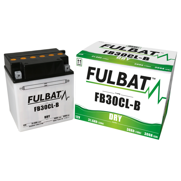 Akumulator FULBAT FUL DRY - FB30CL-B / YB30CL-B (suchy, obsługowy, kwas w zestawie)