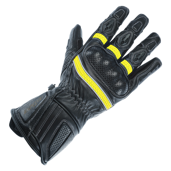 Rękawice motocyklowe BUSE Pit Lane Pro czarno/neonowo żółte