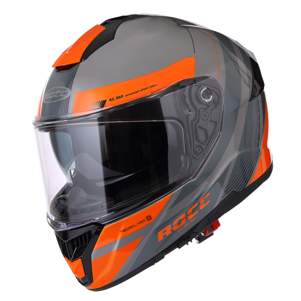 Kask motocyklowy ROCC 862 szaro-pomarańczowy