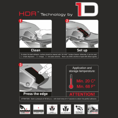 Tankpad osłona na motocykl uniwersalna ONEDESIGN HDR298 przezroczysty