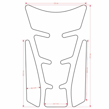 Tankpad zabezpieczenie zbiornika, osłona ONEDESIGN CGSLE3RP czerwony/ czarny