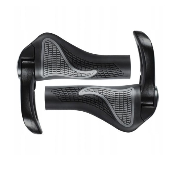 Gripy rowerowe MTB rogi ROXAR ergonomiczne szary-czarny