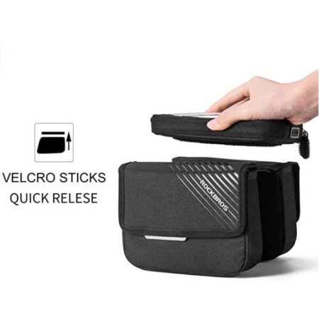 Torba rowerowa na ramę z pokrowcem na telefon do 6,7" 1,5 L ROCKBROS 030-60BK