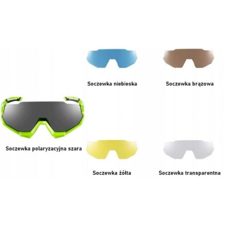 Okulary rowerowe / sportowe z polaryzacją, wymienne soczewki UV400 ROCKBROS (10133) zielone