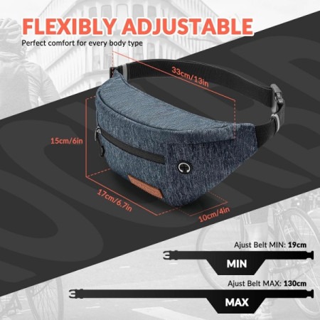 Nerka saszetka torba na ramię, sportowa ROCKBROS (30170012001) H33 szary