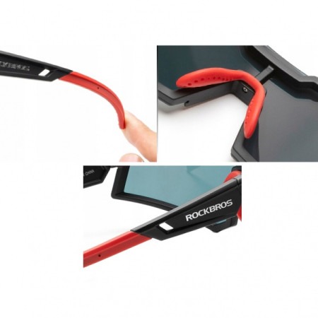 Okulary rowerowe / sportowe z polaryzacją ROCKBROS UV400 (14110006005) czarno-czerwone