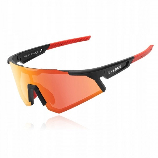 Okulary rowerowe / sportowe z polaryzacją ROCKBROS UV400 (14110006005) czarno-czerwone