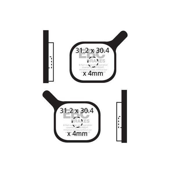 CFA284R - Klocki hamulcowe rowerowe (organiczne wyczynowe) EBC Brakes