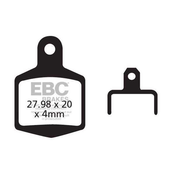 CFA289/4 - Klocki hamulcowe rowerowe (organiczne) EBC Brakes