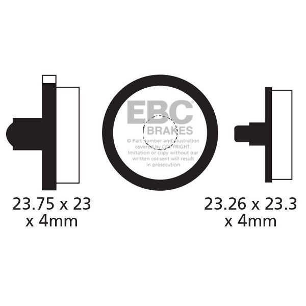 CFA290R - Klocki hamulcowe rowerowe (organiczne wyczynowe) EBC Brakes