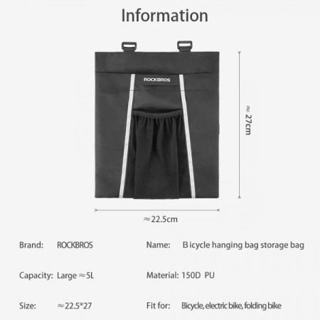 Torba rowerowa / na hulajnogę elektryczną ROCKBROS D48-1 czarna 5 litrów