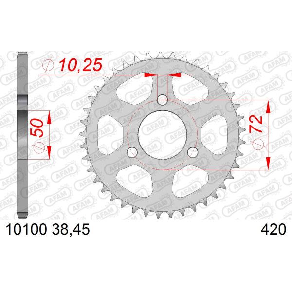 AFAM Zębatka tylna stalowa do łańcucha 420 45