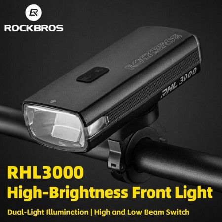 Lampka rowerowa przednia ROCKBROS RHL 3000 LM USB IPX POWEBANK