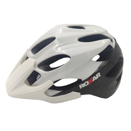 Kask rowerowy ROXAR MTB white black + Lampka ROXAR LED