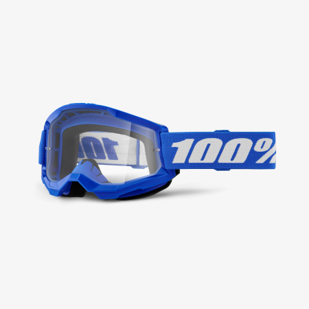 Gogle motocyklowe rowerowe MTB ATV STRATA 2 - 100% niebieskie transparentne