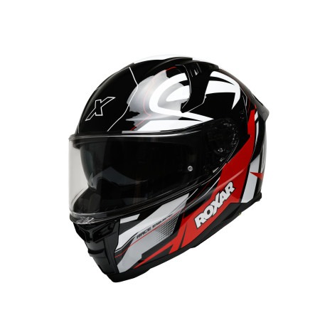 Kask Motocyklowy ROXAR BAYAMO EVO RACE Czarny/ biały/ czerwony