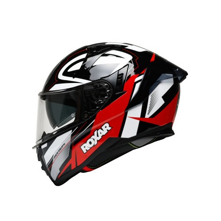 Kask Motocyklowy ROXAR BAYAMO EVO RACE Czarny/ biały/ czerwony