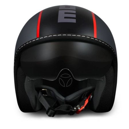 Kask motocyklowy JET MOMO BLADE Metaliczna Grey Matt / Red Fluo