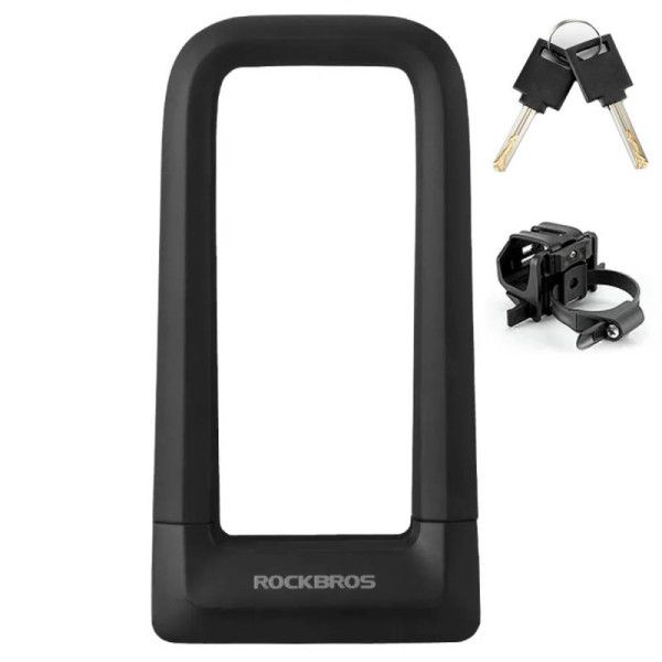 Zabezpieczenie rowerowe, zapięcie rowerowe na klucz, U-LOCK ROCKBROS (RKS626-BK) czarny