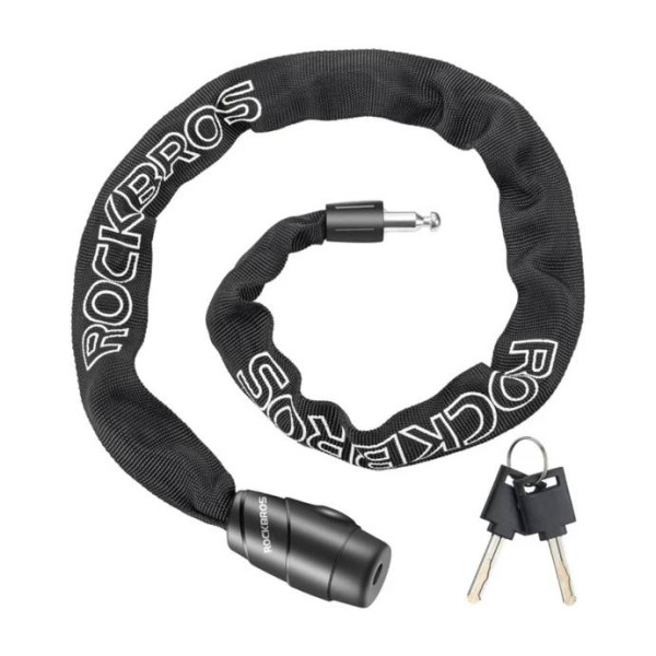 Zapięcie rowerowe, łańcuch antykradzieżowy 95cm  + 2 Klucze ROCKBROS 3230001001