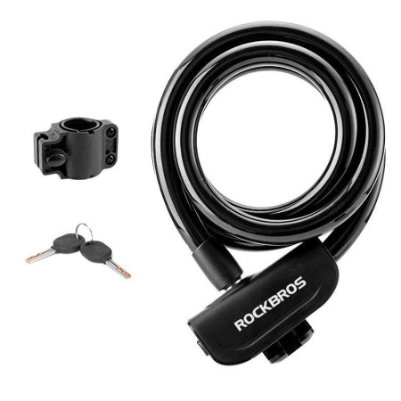 Zapięcie rowerowe, linka, na kluczyk ROCKBROS RKS515-BK czarne Zapięcie rowerowe, linka, na kluczyk ROCKBROS RKS515-BK czarne