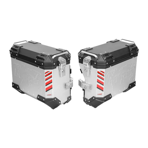 LOBOO PIKE Kufry boczne srebrne 35+30L