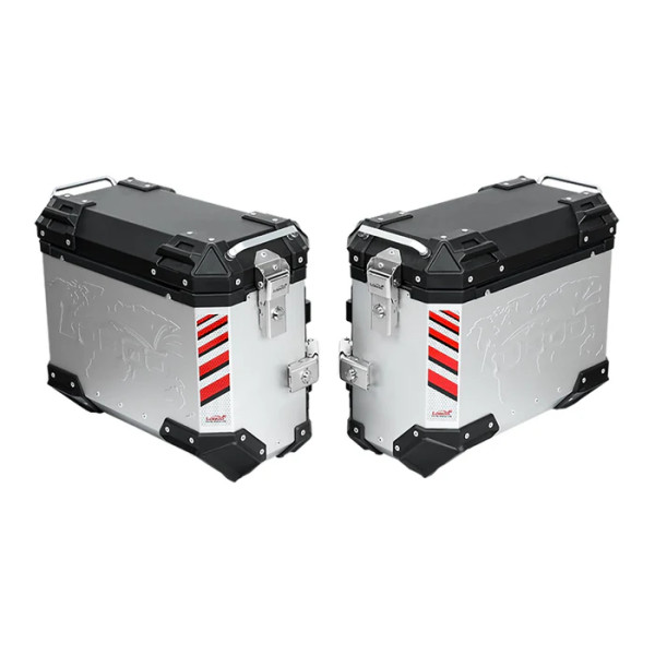 LOBOO PIKE Kufry boczne srebrne 37+37L