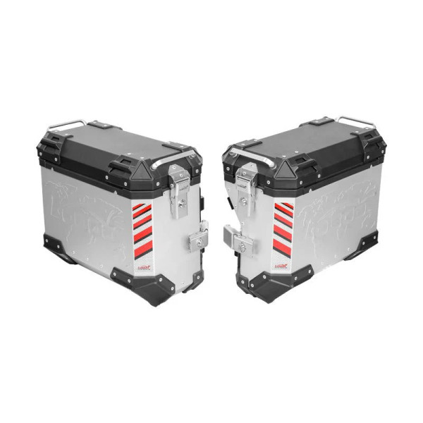 LOBOO PIKE Kufry boczne srebrne 45+45L