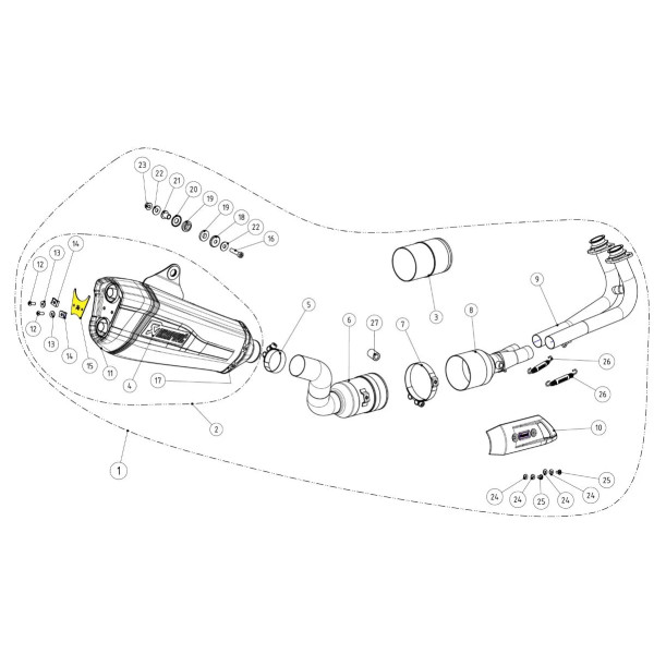 Mocowanie uchwyt tłumika Akrapovic stal nierdzewna P-X189
