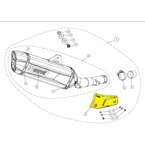 Osłona termiczna tłumika Akrapovic carbon - P-HSY7SO2