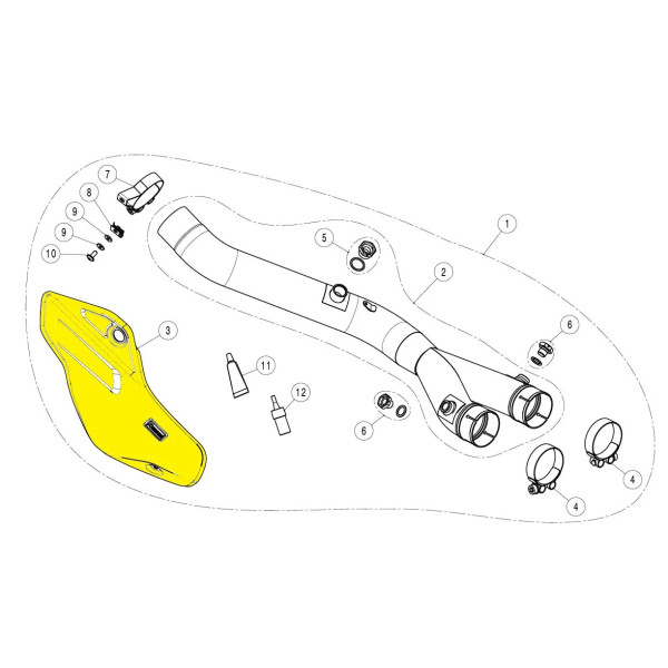 Osłona termiczna tłumika Akrapovic F/L-Y10SO1 carbon - P-HSY10L3