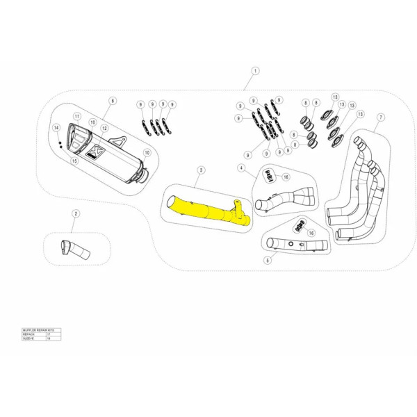 Rura pośrednia tłumika Akrapovic Suzuki GSX 1300R Hayabusa stal nierdzewna - L-S13R2