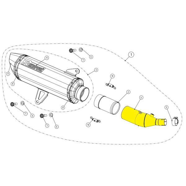 Rura pośrednia tłumika Akrapovic Yamaah Xmax 300 stal nierdzewna - L-Y3SO3