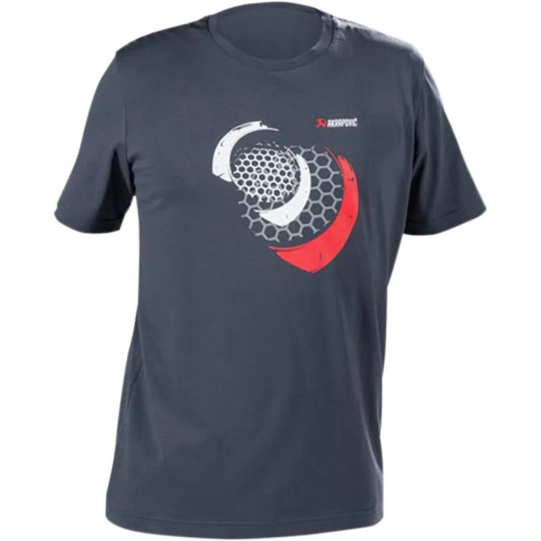 T-shirt koszulka męska z krótkim rękawem Akrapovic Mesh szary/biały/czerwony XXL
