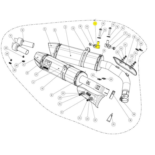 Tulejka dystansowa aluminiowa Akrapovic P-DR71