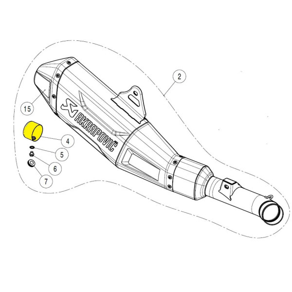 Wyciszenie tłumika dB Killer Akrapovic - V-TUV349