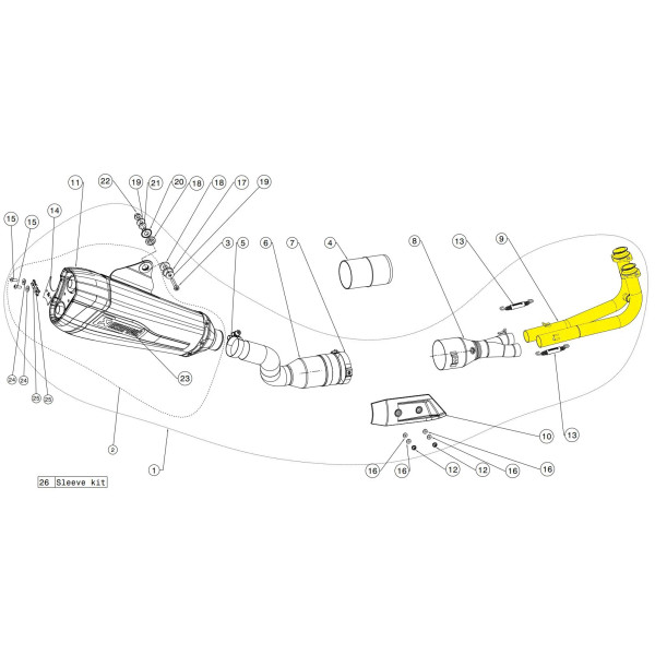 Zestaw kolektorów wydechowych Akrapovic H-Y5R1 stal nierdzewna - H-Y5R1