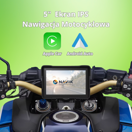 Ekran nawigacyjny NAVIK 5' do motocykla Android Auto / Apple CarPlay