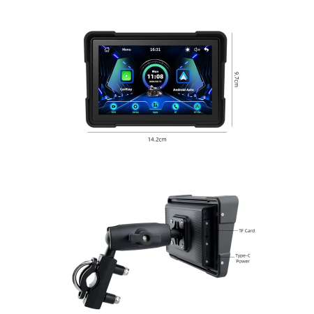 Ekran nawigacyjny NAVIK 5' do motocykla Android Auto / Apple CarPlay