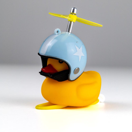Dzwonek rowerowy, lampka kaczka niebieski kask Dzwonek rowerowy, lampka kaczka niebieski kask