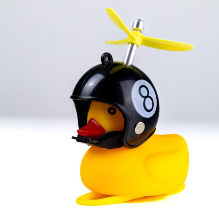Dzwonek rowerowy, lampka kaczka czarny kask Dzwonek rowerowy, lampka kaczka czarny kask