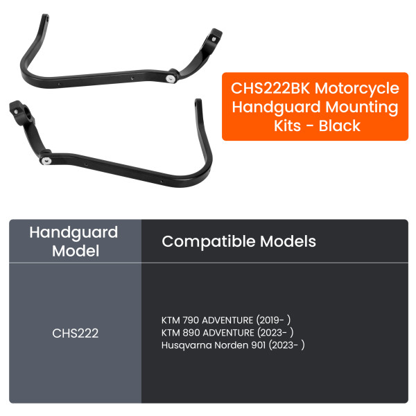 LOBOO Osłony dłoni (mocowania, czarne) KTM 790 ADVENTURE (2019-) KTM 890 ADVENTURE (2023-) Husqvarna Norden 901 (2023-) (11.3.34