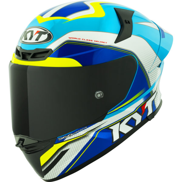 Kask motocyklowy KYT TT-REVO GRAND PRIX Biały/Jasny Niebieski