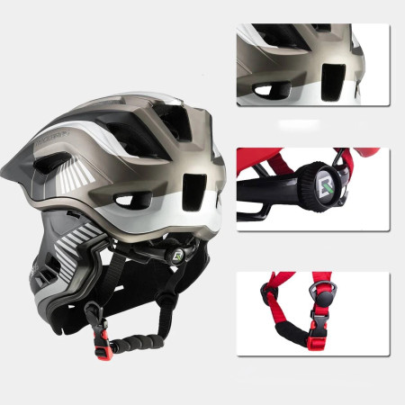 Kask dziecięcy z odpinaną osłoną podbródka FULL FACE off-road Rockbros TT-32SBTG